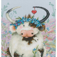 Набор для вышивания крестом RTO "Модная корова!" M833, счетная схема, 25х25см