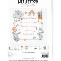 Letistitch counted cross stitch kit "Baby Record", 19x19cm, DIY