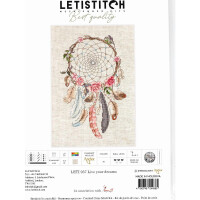 Letistitch kruissteekset "Leef je dromen"; telpatroon, 23x15cm