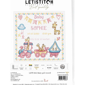 Letistitch counted cross stitch kit "Baby girl...