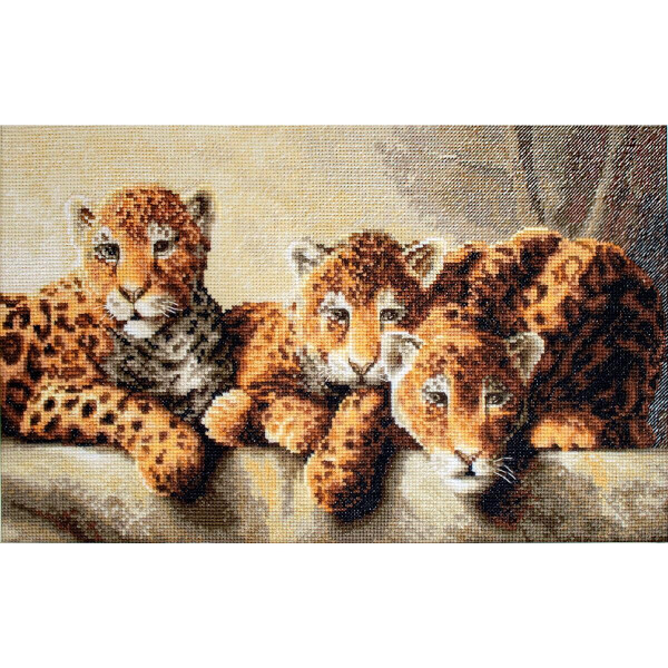 Letistitch counted cross stitch kit "Leopards", 31x19cm, DIY