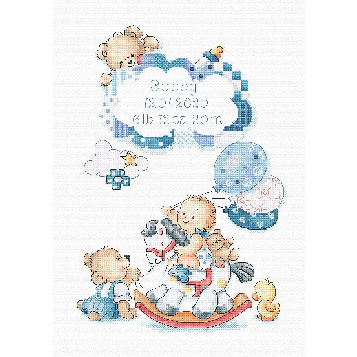 A cross stitch pattern, or Letistitch embroidery pack,...