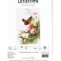 Letistitch counted cross stitch kit "Butterflies in the field", 27x17cm, DIY