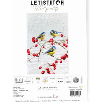 Letistitch counted cross stitch kit "Blue tits", 33x22cm, DIY