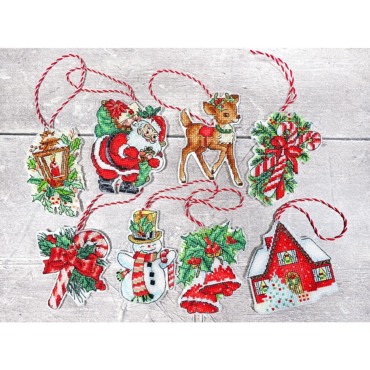 A festive Letistitch embroidery pack with seven colorful...