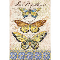 Letistitch Juego de punto de cruz "Vintage Wings-Le Papillons"; patrón de conteo, 26x18cm