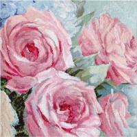 Letistitch kruissteekset "Roze rozen"; telpatroon, 30x30cm