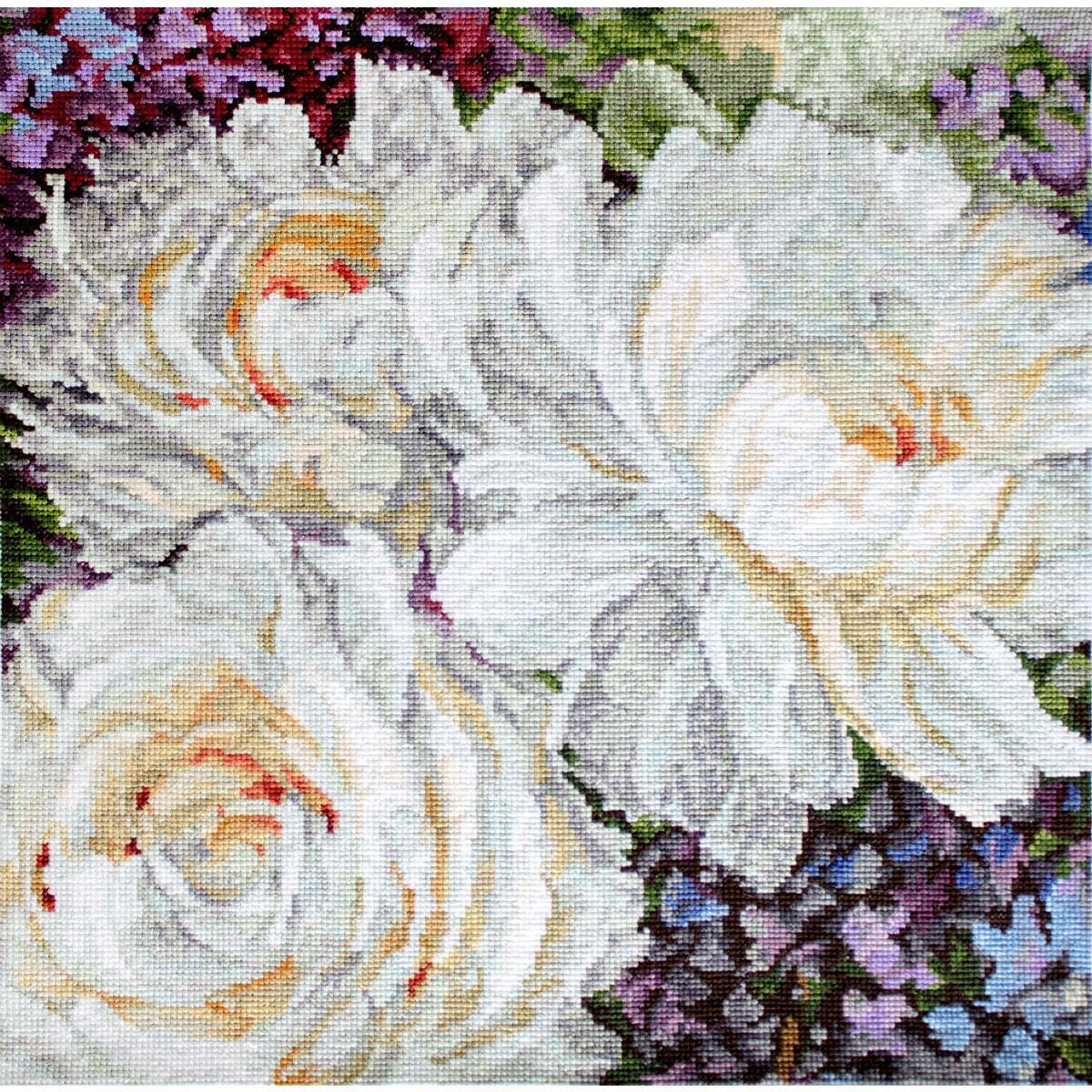 Letistitch kruissteekset "Witte rozen";...