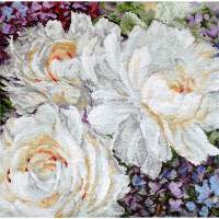 Letistitch kruissteekset "Witte rozen"; telpatroon, 30x30cm