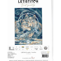 Letistitch kruissteekset "In de geest ben ik vrij"; telpatroon, 32x24cm