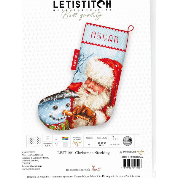 Letistitch Christmas Miracle Stocking Counted Cross Stitch Kit