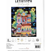 Letistitch set punto croce "Fairy tale house"; schema di conteggio, 32x26cm