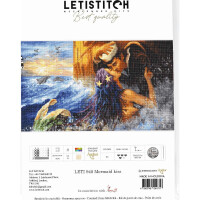 Letistitch kruissteekset "Zeemeermin kus"; telpatroon, 38x23cm