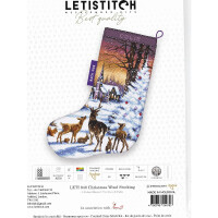 Letistitch set punto croce "Calza di Natale legno di Natale"; schema di conteggio, 37x24,5cm