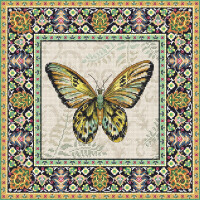 Letistitch counted cross stitch kit "Vintage Butterfly", 25x25cm, DIY