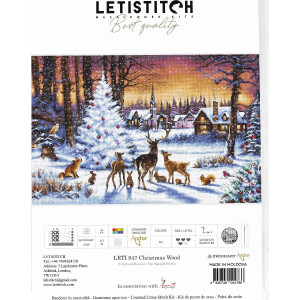 Letistitch kruissteekset "Kerstbos"; telpatroon, 46x30cm