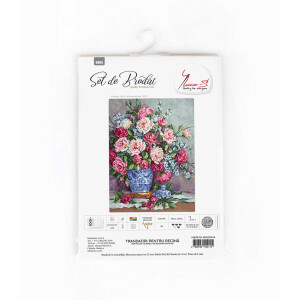 Luca-S counted cross stitch kit "Her Majesy´s Roses", 43,5x32,5cm, DIY