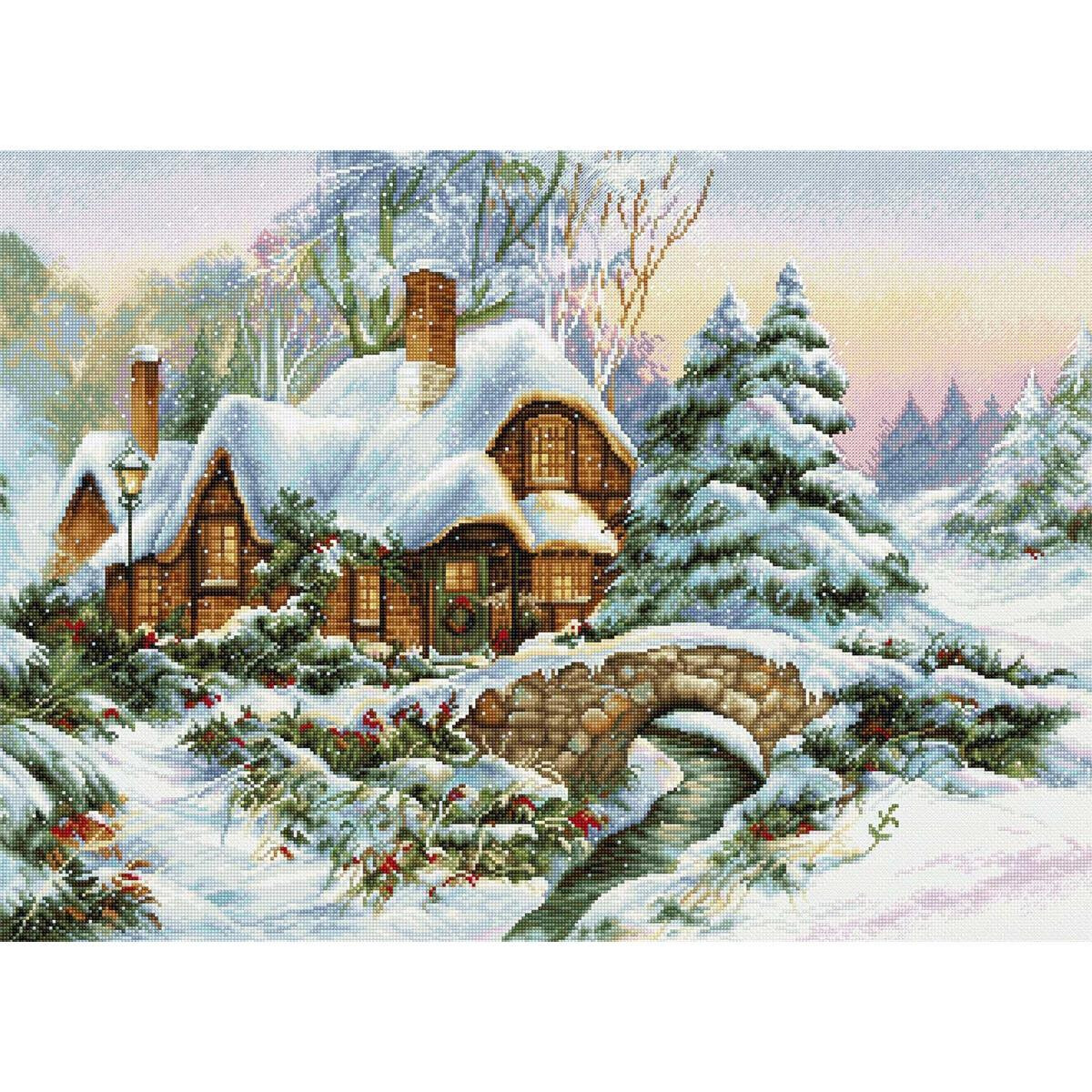 Luca-S counted cross stitch kit "Winter landscape...