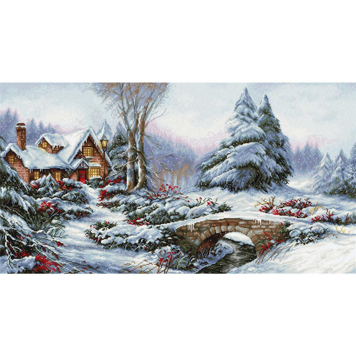 Luca-S counted cross stitch kit "Winter landscape...