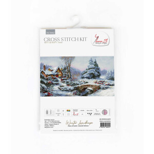Luca-S Set punto croce "Winter landscape ii"; schema di conteggio, 60x32,5cm