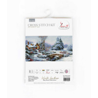 Luca-S Set punto croce "Winter landscape ii"; schema di conteggio, 60x32,5cm