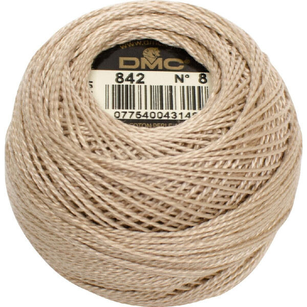 DMC Pearl Cotton op een bol Maat 8, 10g, 116A/8-842