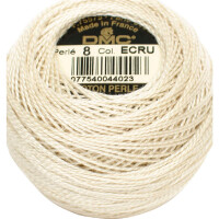 DMC Pearl Cotton op een bol Maat 8, 10g, 116A/8-ECRU