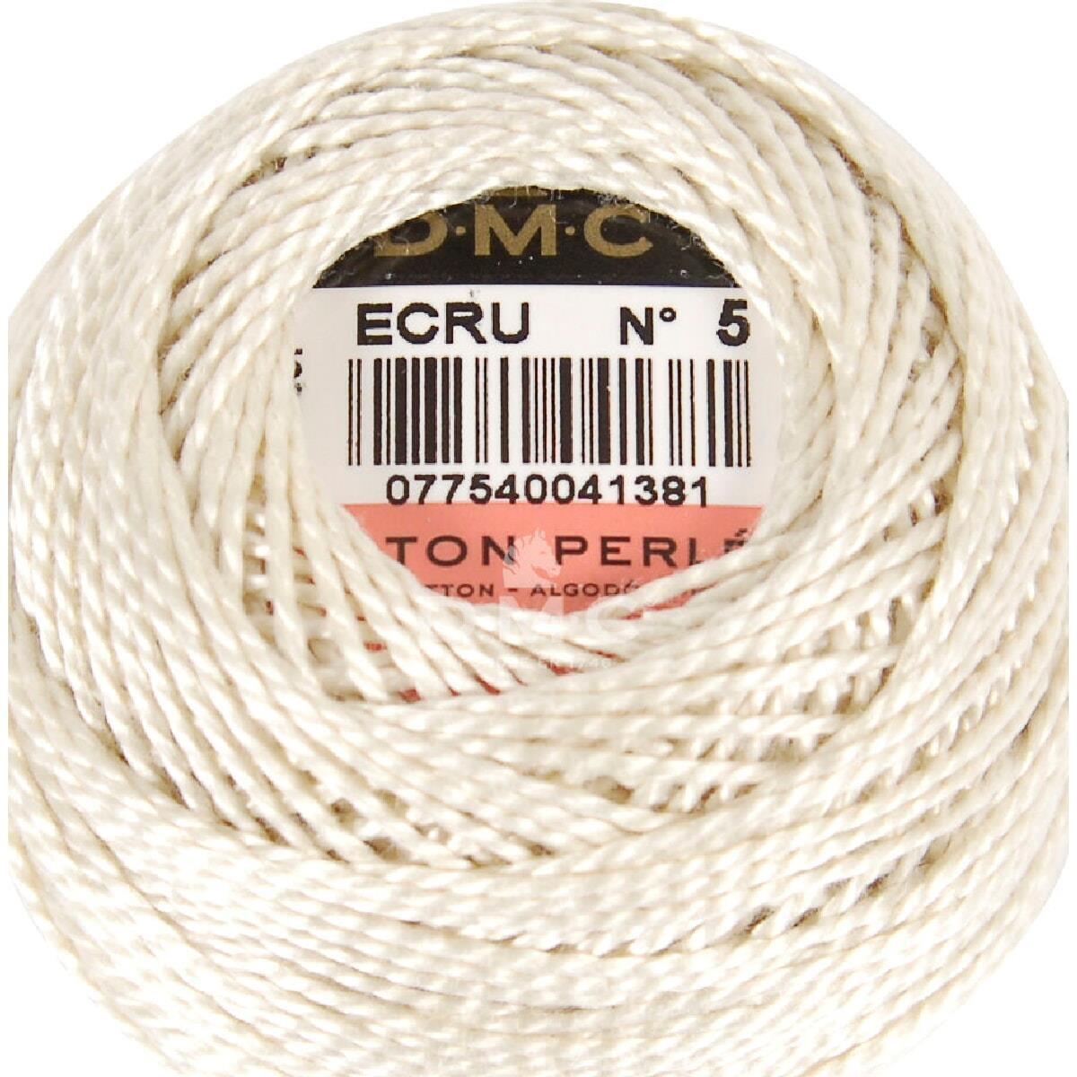 DMC Pearl Cotton on a ball Size 5, 10g, 116A/5-ECRU