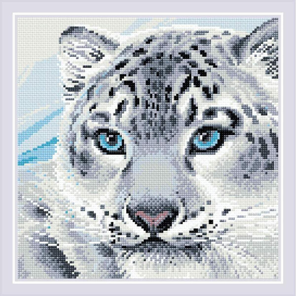 Riolis Pintura de diamantes "Leopardo de las nieves"; 30x30cm