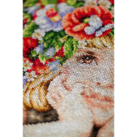 Набор для вышивания крестом Lanarte "Девушка с цветами", 31х26см