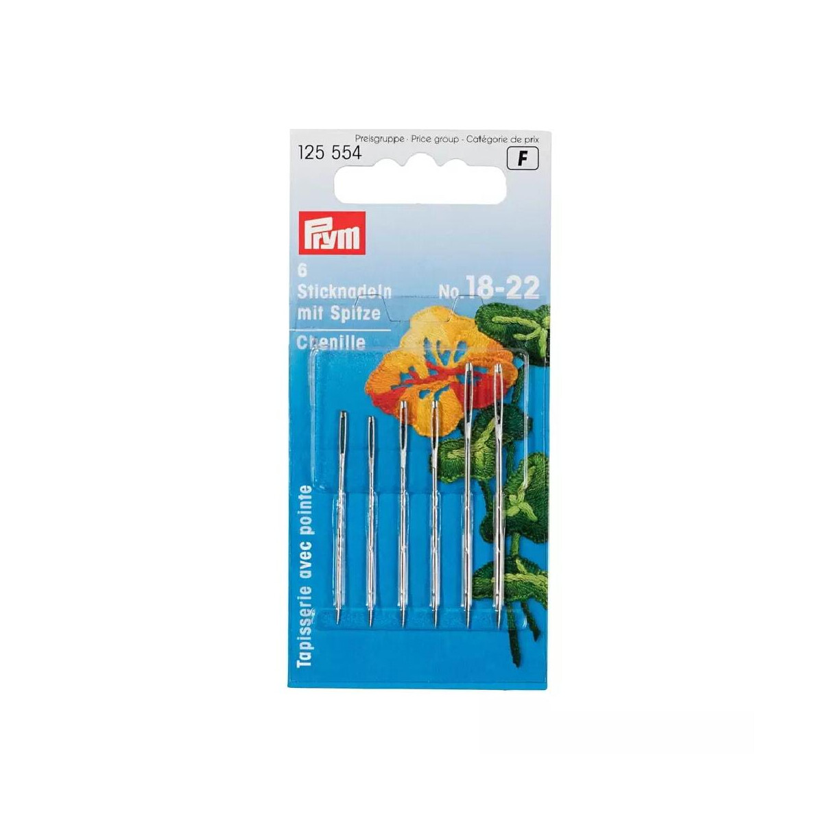 Prym Embroidery needles with point, No. 24, 0.80 x 37mm,...