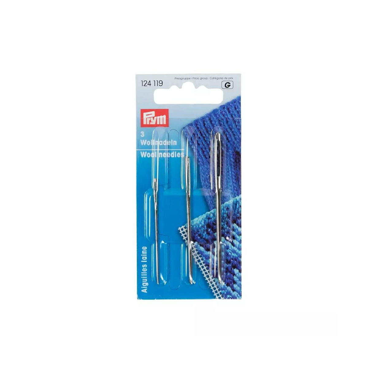 Prym Wool needles with blunt point No. 1, 3, 5; 25 pcs