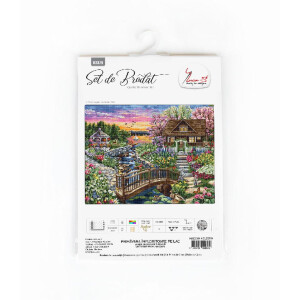 Luca-S counted cross stitch kit "Spring Blooms on the Lake", 43x32,5cm, DIY