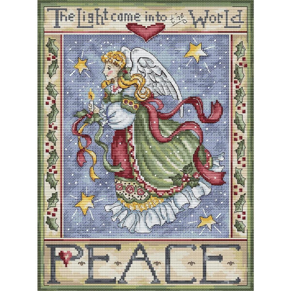 Letistitch Kruissteekset "Engel van de Vrede", telpatroon, 28x21cm