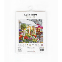Letistitch Kreuzstich Set "Blumen Laden", Zählmuster, 22,5x22,2cm