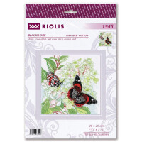 Riolis blackwork counted cross stitch kit "The Joy of Summer", 20x20cm, DIY