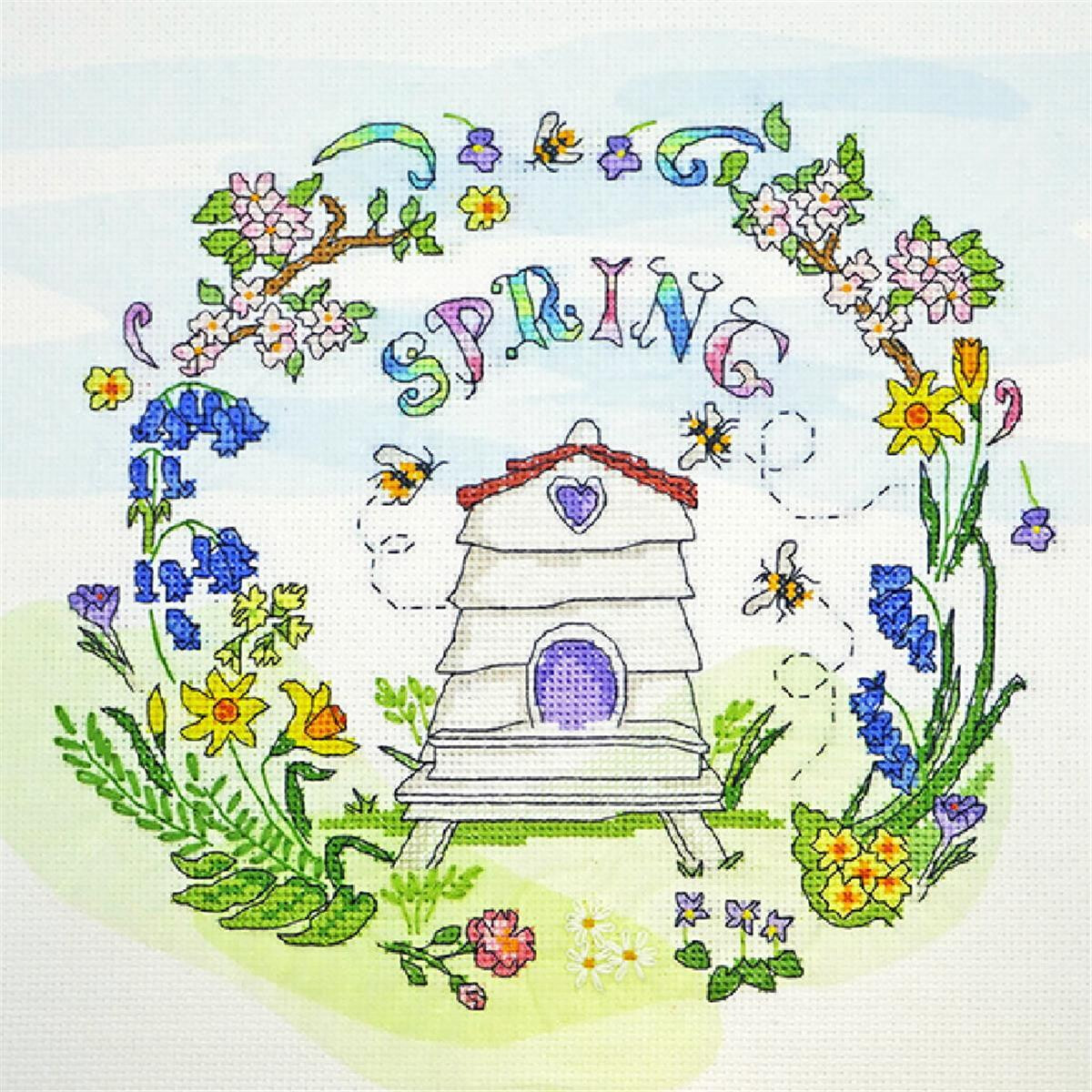 A colorful cross stitch embroidery pack design from Bothy...