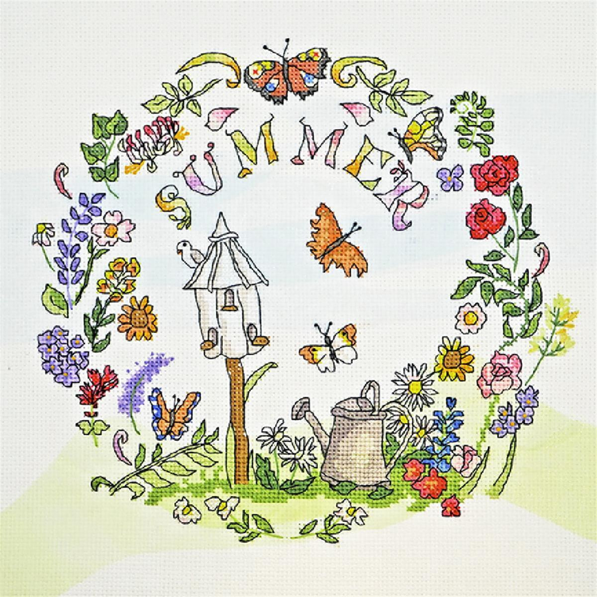 A colorful embroidery illustration or embroidery pack...