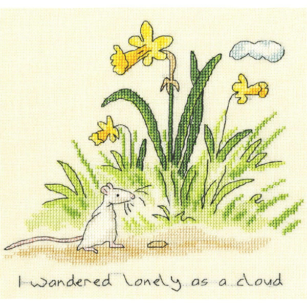 Bothy Threads counted cross stitch Kit "Lonely as a cloud", 19x18cm, XAJ10