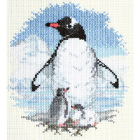 Набор для вышивания крестом Bothy Threads "Птицы - пингвины и птенцы", 15,5x14 см, DWPN01, счетная схема