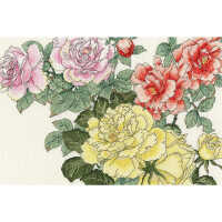 Набор для вышивания крестом Bothy Threads "Rose Bloomed", 36x24 см, XBD13, Счетные схемы