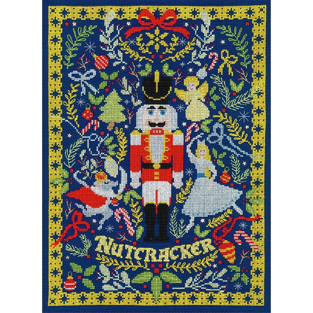 A festive tapestry, perfect for embroidery fans, features...