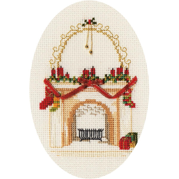 Bothy Threads Greating card counted cross stitch Kit "Fireplace ", 9x13.3cm, DWCDX09