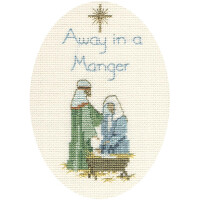Bothy Threads Greating card counted cross stitch Kit "Away In A Manger ", 9x13.3cm, DWCDX21