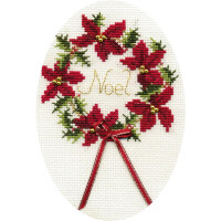 Bothy Threads Поздравительная открытка Набор для вышивки крестом "Wreath", 9x13.3cm, DWCDX27, счётная схемаs