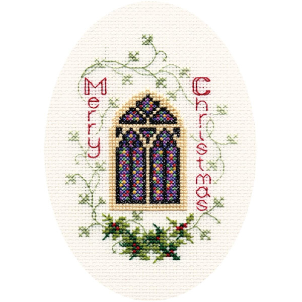 Bothy Threads Greating card counted cross stitch Kit "Stained Glass Window ", 9x13.3cm, DWCDX29