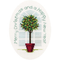 Bothy Threads Поздравительная открытка Набор для вышивания крестом "Холли", 9x13,3 см, DWCDX32, счетная схема