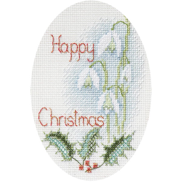 Bothy Threads Greating card counted cross stitch Kit "Snowdrops", 9x13.3cm, DWCDX51
