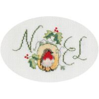 Bothy Threads wenskaart kruissteek set "Kerst roodborstje", 13.3x9cm, dwcdx53, telpatroon