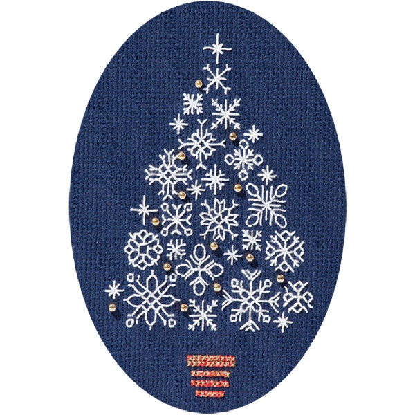 Набор для вышивания крестом Bothy Threads Поздравительная открытка "Дерево со снежинками", 9x13,3 см, DWCDX54, счетная схема